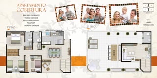 SALA
LAVABO
TERRAÇO LIVRE
1º PISO
BANCADAS EM GRANITO
PISOS EM CERÂMICA
ESPAÇO PARA ROUPARIA
TOUCADOR
2 VAGAS NA GARAGEM
APARTAMENTO
cobertura 1 2
3 4
R. BEIRA ALTA
2º PISO
ÁREA PRIVATIVA 144,68 M2
 