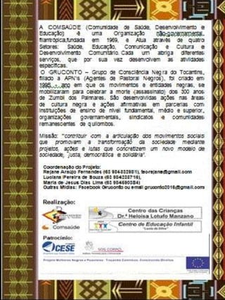 Folders Projeto Mulheres Negras 2016