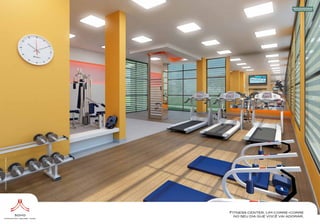 Ilustração artística do fitness center.




                                          Fitness center. Um corre-corre
                                            no seu dia que você vai adorar.
 