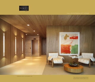 HALL DE ENTRADA CITY VOGUE
*Obra de arte do artista Marcelo Solá que
a City presenteará o empreendimento. A City
Soluções Urbanas valoriza as obras de arte.
(*)
Acabamentos nobres no piso, paredes e teto.
 