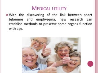 Bibliography- Scientistsfind “brake-override” proteinsthatenabledevelopment of somecancers. URL: http://esciencenews.com/articles/2011/07/07/scientists.find.brake.override.proteins.enable.development.some.cancers     (Biology & Nature)- Research links telomerelengthtoemphysemarisk. URL: http://esciencenews.com/articles/2011/07/15/research.links.telomere.length.emphysema.risk     (Health & Medicine) - MARTINEZ S., Lina Maria. Biologia Molecular. 6.ed.Medellin:UPB.Fac.de Medicina,2011.52 p. 