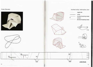 Cindy Wouters
,
'P
T0
2 / /
. .  /.1
' '-; f
.j i
). '-
Pi
"
70
front
~
Il/
.
.
.
.
.
.-
.
-
.
"
.
""'
..
"
i -,,' f
~~ ~ ~/
J
knotted strip: instructive plan
P1
-------
,!P2' 1
;. I :
I
back
negative fold
incision
line where the piercing crosses
piercing 1
fold where the piercing crosses
~-
~
~M
~~

,
unfold
(front)
.71
 