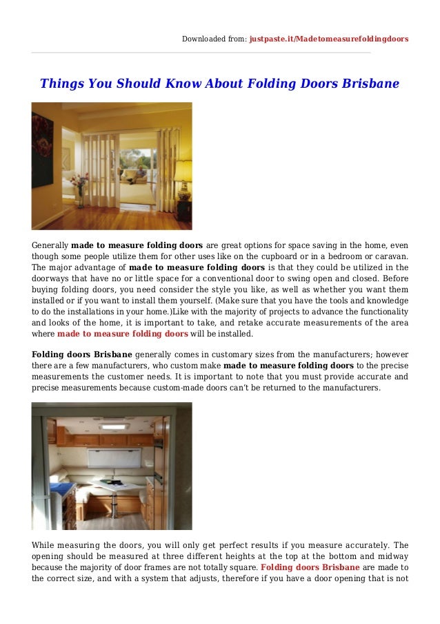 Things You Should Know About Folding Doors Brisbane