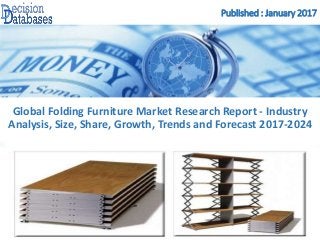 Published : January 2017
Global Folding Furniture Market Research Report - Industry
Analysis, Size, Share, Growth, Trends and Forecast 2017-2024
 