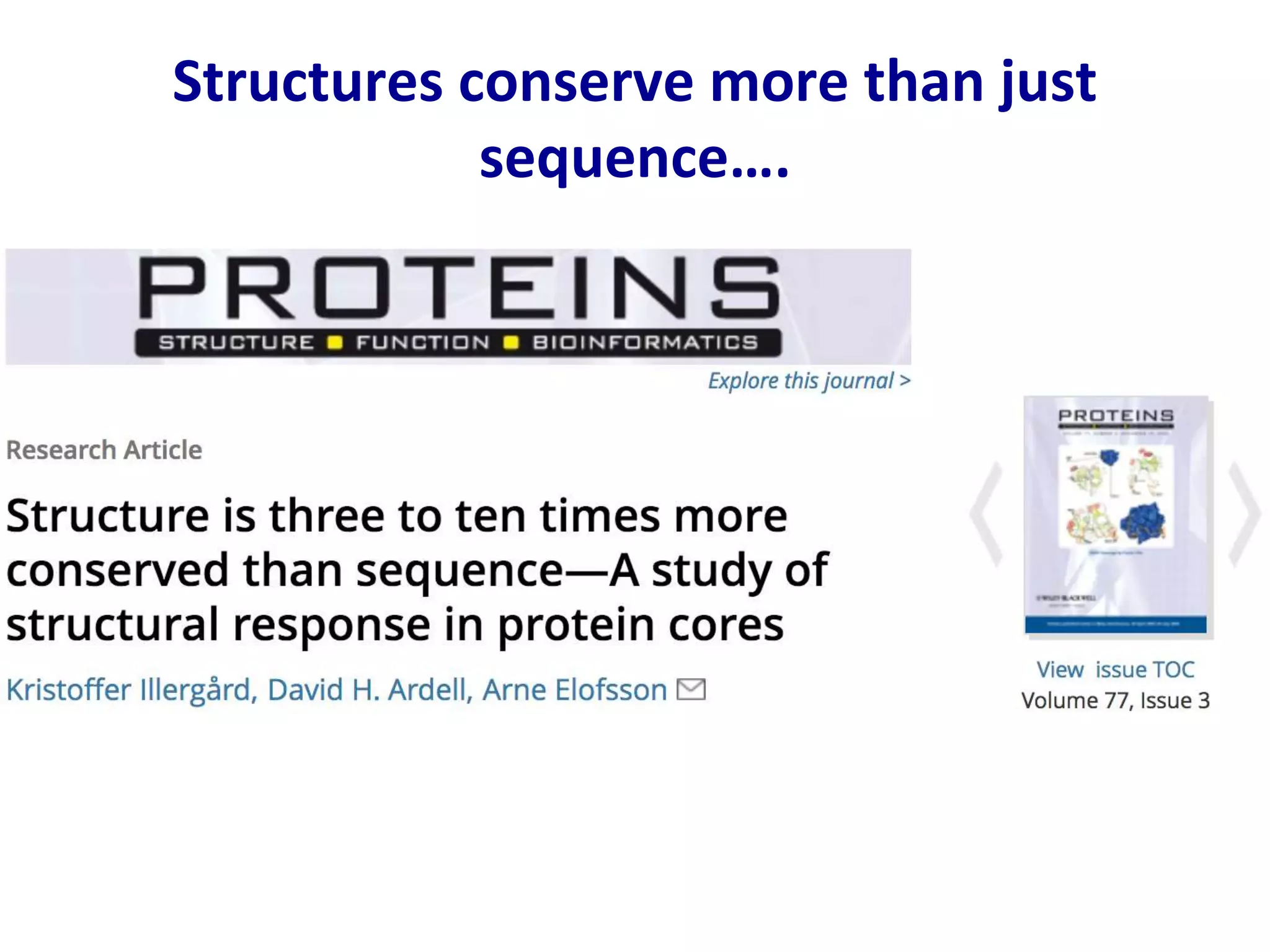 Structures conserve more than just
sequence….
 