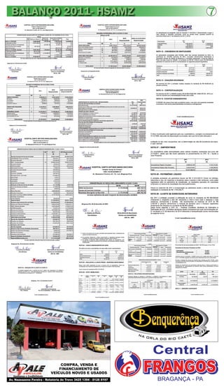 BALANÇO 2011- HSAMZ   7
 