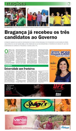 6 BRAGANÇA 
Mais conforto e segurança 
no atendimento 
AGÊNCIA DO BANCO DA AMAZÔNIA, EM BRAGANÇA, PASSOU POR TOTAL REESTRUTURAÇÃO INTERNA, ADEQUANDO SUAS INSTALAÇÕES COM O 
QUE HÁ DE MAIS MODERNO E SEGURO EM MATÉRIA DE FUNCIONAMENTO BANCÁRIO. A ENTREGA DA REFORMA CONTOU COM A PARTICIPAÇÃO 
DE AUTORIDADES DA INSTITUIÇÃO E TAMBÉM DE VÁRIOS CLIENTES. 
Além de todo o 
layout, a agência 
agora dispõe de 
sistema de senhas 
contando o tempo 
para atendimento conforme 
é exigido por lei, mobiliário, 
biombo de segurança para o 
caixa e decoração com toque 
regional fazem parte da trans-formação 
pela qual passou o 
Banco da Amazônia em Bra-gança. 
A reforma faz parte do 
processo de revitalização pela 
qual a rede de agências da 
instituição está passando em 
toda região. A reinauguração 
da agência de Bragança foi na 
tarde de segunda-feira, 04 de 
agosto, quando, após o expe-diente, 
funcionários e clien-tes 
celebraram o momento de 
grande alegria. 
Wilson Evaristo, diretor 
comercial, que na ocasião 
representou Valmir Rossi, 
presidente do Banco da Ama-zônia, 
abriu a cerimônia assi-nalando 
sobre a possibilidade 
de serem efetuados termos de 
cooperação entre o banco e os 
produtores rurais de Bragan-ça, 
entretanto, para isso, se faz 
necessário a identificação de 
investidores, que atendam ao 
perfil almejado para a obten-ção 
de bons resultados. “Há 
recursos para investimento 
da agricultura familiar, en-tretanto, 
é indispensável que 
tenhamos um estudo prévio do 
que pretende se fazer, a come-çar 
pela capacidade de quem 
pretende apostar. O investidor 
precisa ter a vocação dar esse 
passo à frente e arcar com 
suas responsabilidades, caso 
contrário, haverá prejuízo e 
inadimplência”, assinalou o 
diretor. 
O superintendente do 
Banco da Amazônia Luiz Eu-clides 
Feio ressaltou sobre a 
importância da revitalização 
da agência de Bragança, con-siderado 
um dos municípios 
mais importantes do nordeste 
paraense e grandioso polo pes-queiro 
do Estado. “Bragança 
tem o Banco da Amazônia 
como o principal agente de fo-mento 
do Governo Federal no 
Norte do país, um importante 
parceiro para a expansão da 
economia local, especialmen- 
O GERENTE FRANCISCO NEVES, o ‘tatico’, fazendo a entrega da nova estrutura da agência 
A INAUGURAÇÃO faz parte do processo de revitalização das agências do Banco da Amazônia 
em toda a região 
te nas atividades de pecuária, 
agricultura e extrativista, onde 
o município também se des-taca. 
Por isso, é uma grande 
satisfação entregar esta agên-cia 
num padrão à altura que 
nossos colegas e clientes de 
Bragança merecem”, disse. 
CASA NOVA 
O gerente da agência de 
Bragança, Francisco Neves, 
que é conhecido por Tatico, 
seu apelido de família, falou 
sobre a importância da atuação 
do Banco na economia de Bra-gança. 
Tatico explicou que a 
unidade atende pessoas físicas 
(PF) e jurídicas (PJ), possuin-do 
mais de mil clientes, dentre 
os quais estão microempre-endedores 
individuais (MEI), 
micro e pequenas empresas 
(MPE) e empresas de médio 
porte, além de atender produ-tores 
rurais beneficiados por 
meio do Programa Nacional de 
Fortalecimento da Agricultura 
Familiar (Pronaf) e beneficiá-rios 
do INSS. Em seu pronun-ciamento, 
Tatico fez inúmeros 
agradecimentos, em especial 
aos clientes que, segundo ele, 
são a mola propulsora da ins-tituição. 
“Eu confesso que não 
via a hora de confraternizar 
com todos vocês por mais esta 
conquista. Bragança merece 
tudo isso e muito mais. Nós, do 
Banco da Amazônia, estamos 
aqui para fazer o que melhor 
pudemos por vocês, para quem 
nós só temos a agradecer”, dis-se 
o gerente, sendo calorosa-mente 
aplaudido. 
CLIENTES 
Entre os empreende-dores 
que foram ao even-to 
estava Gilvan de Paula 
Silva, dono da GPESCA, 
empresa de processamento 
de pescados que emprega 
135 funcionários. Clien-te 
do Banco da Amazônia 
desde que iniciou as ativi-dades 
do empreendimento, 
há doze anos, o empresário 
já realizou inúmeras opera-ções 
de fomento, câmbio e 
comercial com o Banco. “O 
Banco da Amazônia é muito 
importante para a Região e 
nós empresários precisamos 
desses financiamentos para 
alavancar nossos negócios. 
Ao longo desse tempo vimos 
renovando a parceria, o que 
demonstra que vem dando 
certo. E agora, com mais 
este avanço, será melhor 
ainda”, relata o empresário. 
Além de Bragança, a agên-cia 
do Banco da Amazônia 
tem sob sua jurisdição os mu-nicípios 
de Augusto Correia, 
Tracuateua e Viseu. A unidade 
funciona de 10 às 15 horas. 
 