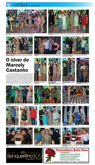 ELEIÇÃOES 7 
Bragança já recebeu os três 
candidatos ao Governo 
O PRIMEIRO CANDIDATO AO CARGO DE GOVERNADOR DO ESTADO A VISITAR BRAGANÇA FOI O PEEMEDEBISTA HELDER BARBALHO (PMDB). 
LOGO DEPOIS FOI A VEZ DO TUCANO SIMÃO JATENE (PSDB) DAR SEU ALÔ AOS BRAGANTINOS. O TERCEIRO FOI ZÉ CARLOS (PV), QUE VEIO 
ACOMPANHADO DO CANDIDATO À PRESIDÊNCIA, EDUARDO JORGE (PV). 
O candidato ao gover-no 
do Estado, Helder 
Barbalho, da coli-gação 
“Todos Pelo 
Pará” (PMDB, PT, 
DEM, PR, PROS, PHS, PSC, PC 
do B, PDT, PPL, PTN) chegou a 
Bragança no final da tarde do dia 
08 de agosto, ocasião em que a de-putada 
estadual Simone Morgado 
(PMDB) teve sua candidatura lan-çada 
em seu principal colégio elei-toral 
juntamente com o ex-prefeito 
Edson Oliveira (PMDB), candida-to 
a deputado estadual. 
Acompanhados pelo líder do 
PMDB, senador Jader Barbalho, 
ACADÊMICA 
Helder, Simone Morgado e Edson 
percorreram as principais ruas da 
cidade, juntamente com o candi-dato 
a senador Paulo Rocha (PT), 
e as candidatas a deputadas fede-ral 
e estadual, Elcione e Profes-sora 
Nilse, respectivamente. Ao 
final da carreata, uma reunião 
presidida pelo senador Jader Bar-balho 
encerrou o dia de atividade, 
na sede do Lions Clube. 
Simão Jatene visitou Bragan-ça 
na noite de 30 de agosto, vindo 
de Augusto Corrêa, em carreata, 
até a avenida Nazeazeno Ferreira 
esquina com a travessa Senador 
José Pinheiro, onde o candidato 
desceu do veículo em que esta-va 
para participar do comício na 
carroceria de um carro utilitário, 
em frente à sede do Rotary Clube. 
Acompanhado de lideranças 
bragantinas como o vereador de 
Bragança Gleidson Rocha e Cia-ne 
Barros, Simão Jatene defendeu 
a necessidade de sua permanên-cia 
no cargo de governador do 
Estado, para que o Pará tenha 
melhor desenvolvimento. 
Zé Carlos (PV) fez sua mani-festação 
em Bragança no sábado, 06 
de setembro, quando chegou acom-panhado 
pelo candidato do Partido 
Verde à presidência da República, 
Universidade sem fronteiras 
Eduardo Jorge, que além de partici-par 
de uma pedalada, fez caminhada 
pelo centro da cidade, incluindo a 
feira livre, onde os dois entraram em 
contato com o povo, acompanhados 
pelo professor Kleber Piedade (PV), 
que pleiteia uma vaga ao cargo de 
deputado estadual. 
Em sua andança, os candida-tos 
do PV argumentaram sobre as 
premissas básicas do partido que 
consiste na preservação do meio 
ambiente e na conscientização da 
humanidade acerca do zelo com o 
planeta, além de obviamente, so-bre 
políticas públicas que propor-cionem 
o bem comum à nação. 
Na compra de 
qualquer 
receituário da 
linha UFC, 
ganhe um 
óculos solar 
Tweny CM 
E aí, vai encarar? 
Sua visão em primeiro lugar 
ZÉ CARLOS (PV),Helder Barbalho (PMDB) e Simão Jatene (PSDB) já se manifestaram em Bragança, expondo suas propostas de governo 
A Universidade Federal do 
Pará (UFPA) abriu as inscrições 
para a pré-seleção de alunos de 
graduação que pretendem reali-zar 
intercâmbio em universida-des 
estrangeiras, por meio das 
Pró-Reitorias de Pesquisa e Pós- 
Graduação (Propesp); Relações 
Internacionais (Prointer) e En-sino 
de Graduação (Proeg). Os 
estudantes interessados poderão 
fazer a chamada graduação san-duíche, 
a partir de março do ano 
que vem, por meio do Programa 
Ciência sem Fronteiras (PCsF), 
que tem como objetivo promo-ver 
a consolidação, expansão e 
internacionalização da ciência 
e tecnologia, da inovação e da 
competitividade brasileira por 
meio do intercâmbio e da mobi-lidade 
internacional. As inscri-ções 
poderão ser realizadas até o 
dia 30 de setembro, no campus 
Bragança. 
A pré-seleção será realizada 
sob a responsabilidade da Proin-ter, 
Proeg e Propesp. O PCsF 
atenderá a demanda aprovada 
pela UFPA, dependendo de sua 
disponibilidade orçamentária 
e da possibilidade de absorção 
das candidaturas pelas universi-dades 
estrangeiras. Os selecio-nados 
poderão estudar em uma 
instituição de mais de 20 países, 
entre eles, Alemanha, Austrália, 
Canadá, China, Estados Unidos, 
Holanda, Polônia e Reino Unido. 
A instituição de destino do aluno 
será definida pelo PCsF, conside-radas 
a sua área de formação e a 
oferta de vagas pelas instituições 
estrangeiras. 
Requisitos - Para se cadastrar 
no edital, o aluno precisa estar 
matriculado em curso de nível su-perior; 
ser brasileiro; ter cursado 
no mínimo 20% e, no máximo, 
90% do currículo previsto para 
seu curso; apresentar perfil de 
aluno de excelência, comprovado 
pelo Histórico Escolar; apresen-tar 
proficiência em língua estran-geira, 
conforme definido em cada 
Chamada Pública. 
 