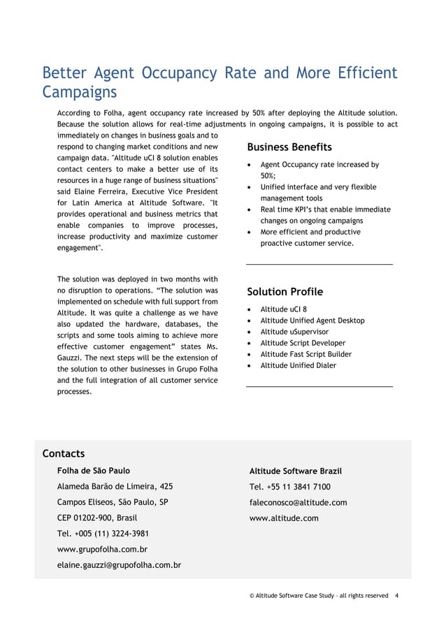 Folha de Sao Paulo improves customer service management with new