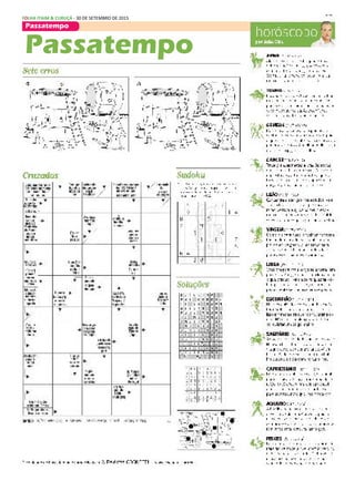 13FOLHA ITAIM & CURUÇÁ - 30 DE SETEMBRO DE 2015
Passatempo
Passatempo
 