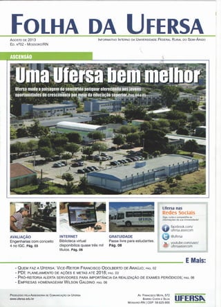 Folha da ufersa   nº 02 - agosto - 2013