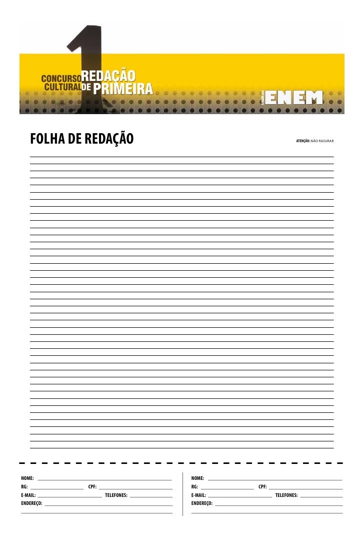 Folha de redacao - ENEM 2011