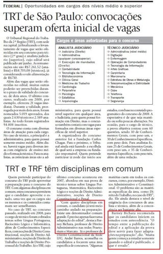 TRT de São Paulo: Convocações superam oferta inicial de vagas.