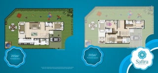 Perspectiva ilustrativa
                                                             Perspectiva ilustrativa




 205m        2                                                                                                 205m2
                                                                                                             Pavimento superior
Pavimento térreo




                   As casas serão entregues de acordo com o memorial descritivo e planta de venda assinada
                      junto com o contrato. Ofurô e churrasqueira apenas disponíveis como opções de kit.
 