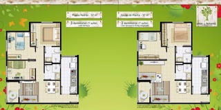 Planta Padrão - 57 m2          Opção de Planta - 57 m2


                                              3 dormitórios (1 suíte)           2 dormitórios (1 suíte)
                                                                  com terraço   com terraço e living ampliado




     Ilustração artística da planta padrão de 3 dorms. - 57 m2,                                 Ilustração artística da opção de planta de 2 dorms. - 57 m2,
c/ suíte e terraço. Móveis, utensílios e itens de decoração não                                 c/ suíte, living ampliado e terraço. Móveis, utensílios e itens
                           fazem parte integrante do contrato.                                  de decoração não fazem parte integrante do contrato.
 