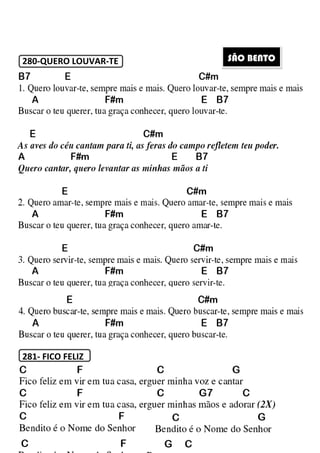 280-QUERO LOUVAR-TE
281- FICO FELIZ
156
TE SSÃO BENTO
 