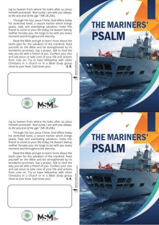 Folheto para evangelização de Marinheiros - Impressão em casa - Inglês