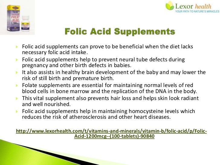 Folic Acid Supplements Lexor Health