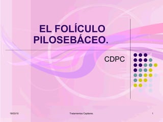 EL FOLÍCULO PILOSEBÁCEO.  CDPC 18/03/10 Tratamientos Capilares. 