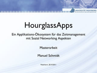 HourglassApps ,[object Object],Masterarbeit Manuel Schmidt Paderborn, 20.10.2011 