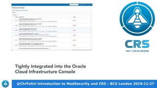 @ChrFolini Introduction to ModSecurity and CRS – BCS London 2019-11-27
 
