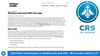 @ChrFolini Introduction to ModSecurity and CRS – BCS London 2019-11-27
 
