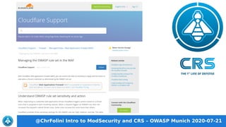 @ChrFolini Intro to ModSecurity and CRS – OWASP Munich 2020-07-21
 