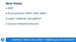 What’s new in CRS4? An Update from the OWASP CRS project