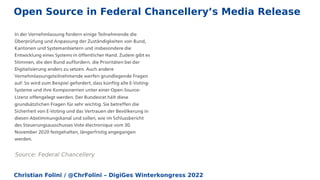 Christian Folini / @ChrFolini – DigiGes Winterkongress 2022
Open Source in Federal Chancellery’s Media Release
Source: Federal Chancellery
 