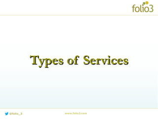 Types of ServicesTypes of Services
www.folio3.com@folio_3
 