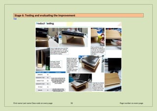 Stage 6: Testing and evaluating the improvement
Top
First name Last name Class code on every page 50 Page number on every page
 