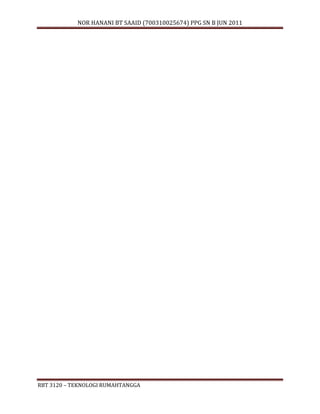 NOR HANANI BT SAAID (700310025674) PPG SN B JUN 2011 
RBT 3120 – TEKNOLOGI RUMAHTANGGA 
 