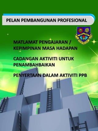 MATLAMAT PENGAJARAN /
KEPIMPINAN MASA HADAPAN
CADANGAN AKTIVITI UNTUK
PENAMBAHBAIKAN
PENYERTAAN DALAM AKTIVITI PPB
PELAN PEMBANGUNAN PROFESIONAL
 