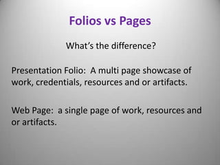 Folios & webpages