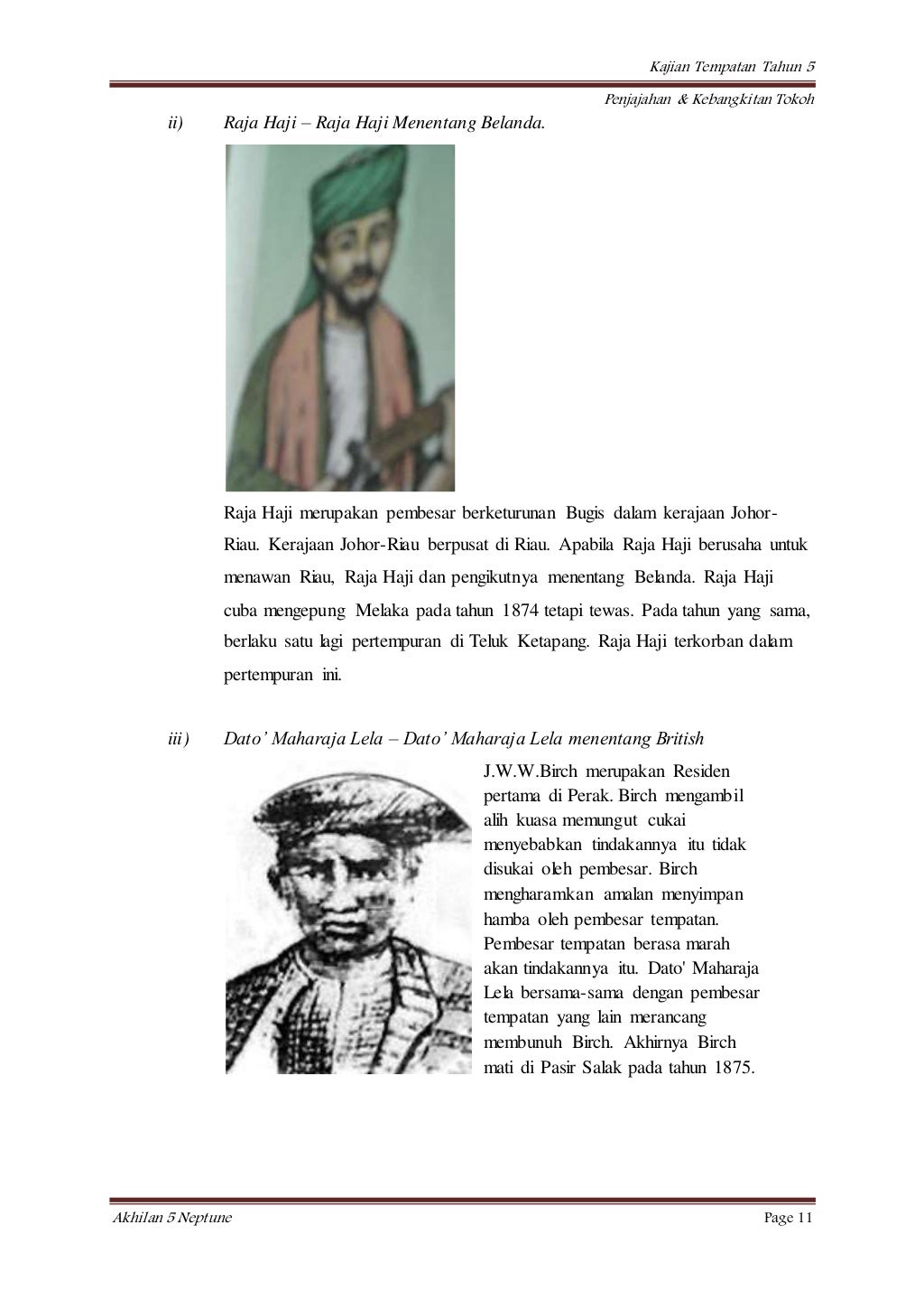 kajian kes sejarah tahun 5