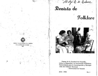 REVISTA PUBLICADA EN 1966 Del Folklore en Panamá