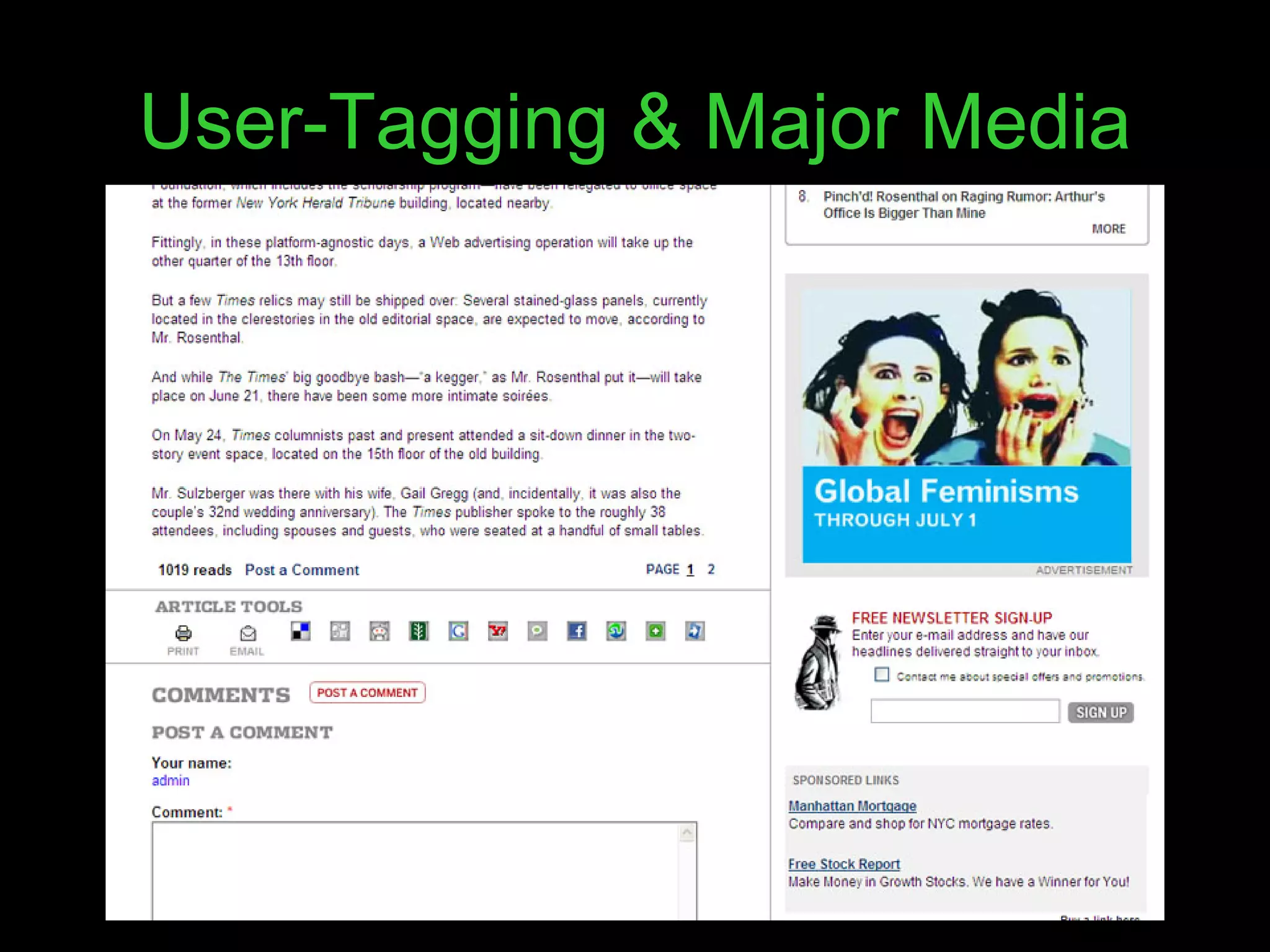 User-Tagging & Major Media 