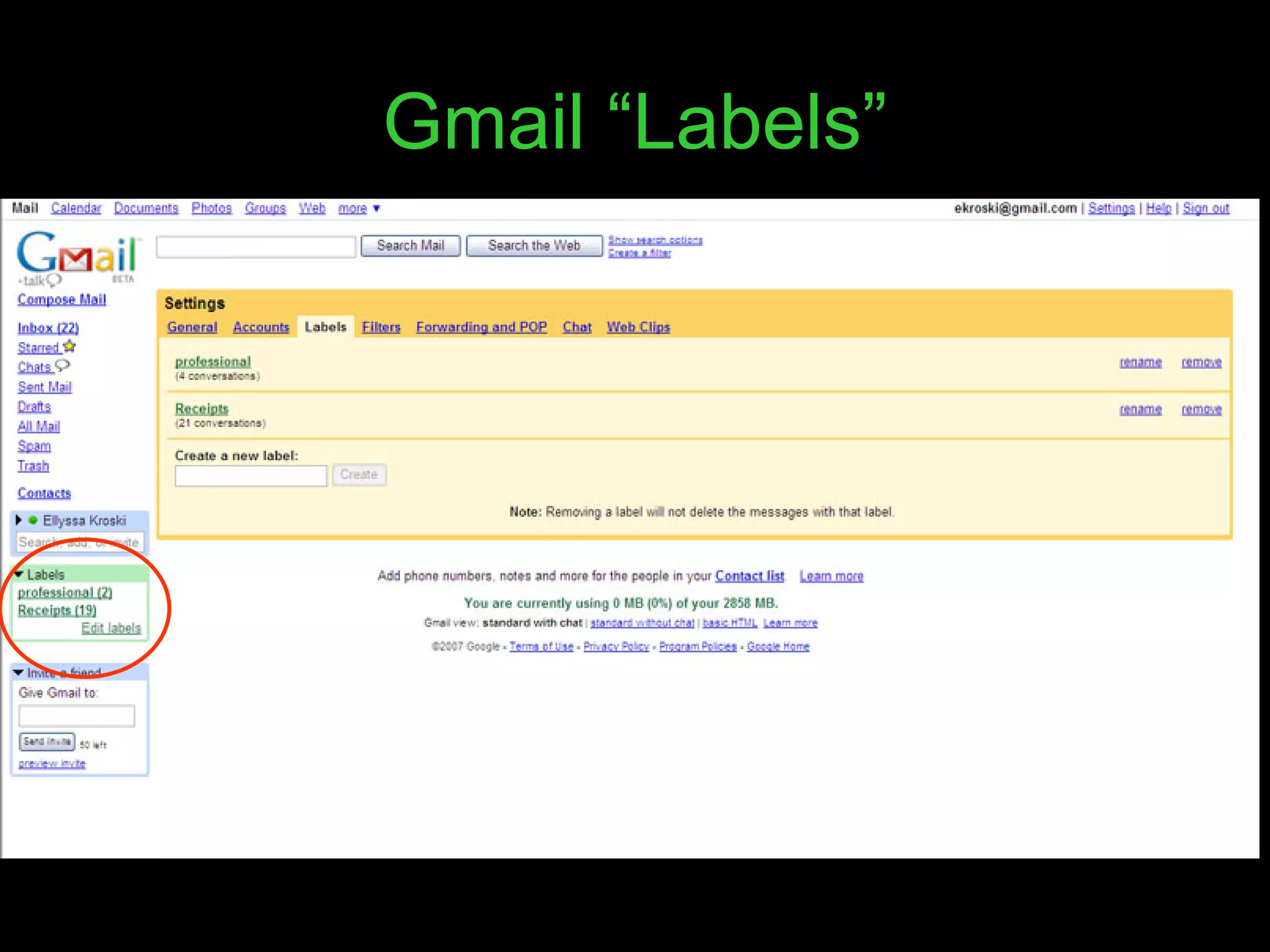 Gmail “Labels” 
