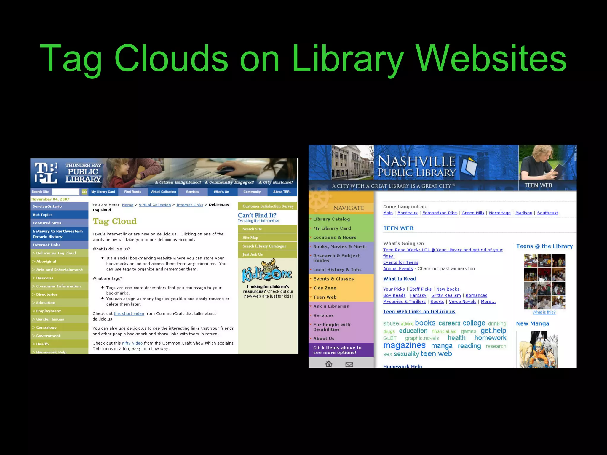 Tag Clouds on Library Websites 
