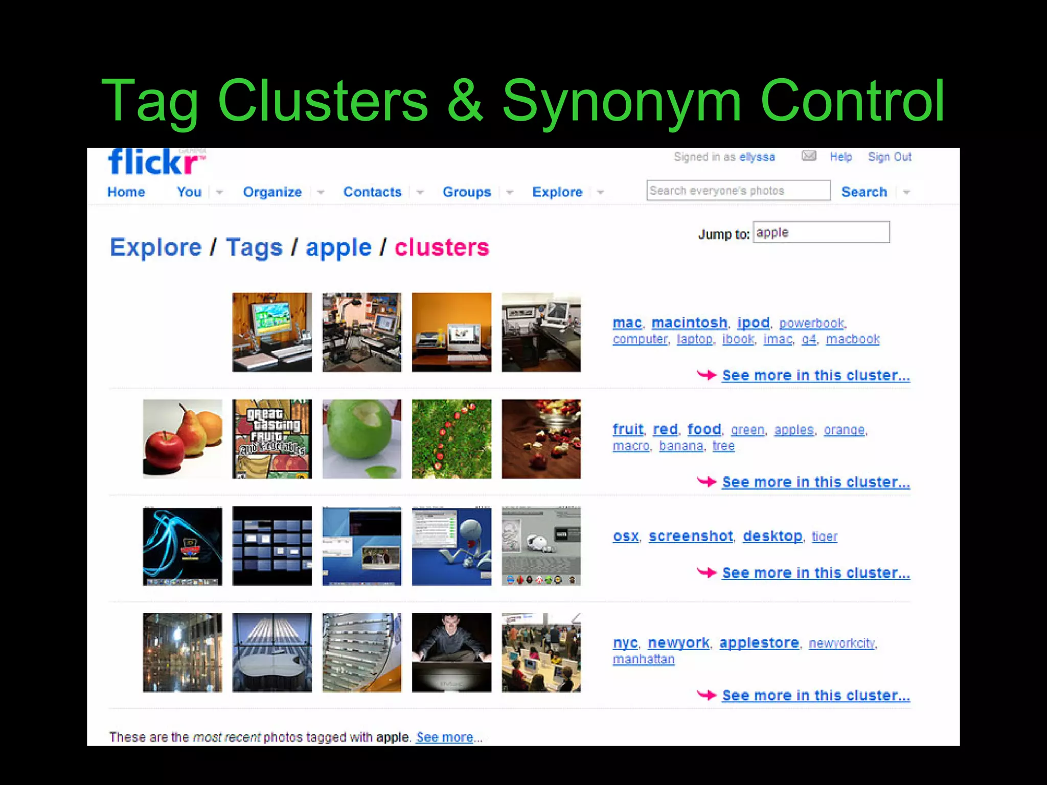 Tag Clusters & Synonym Control 