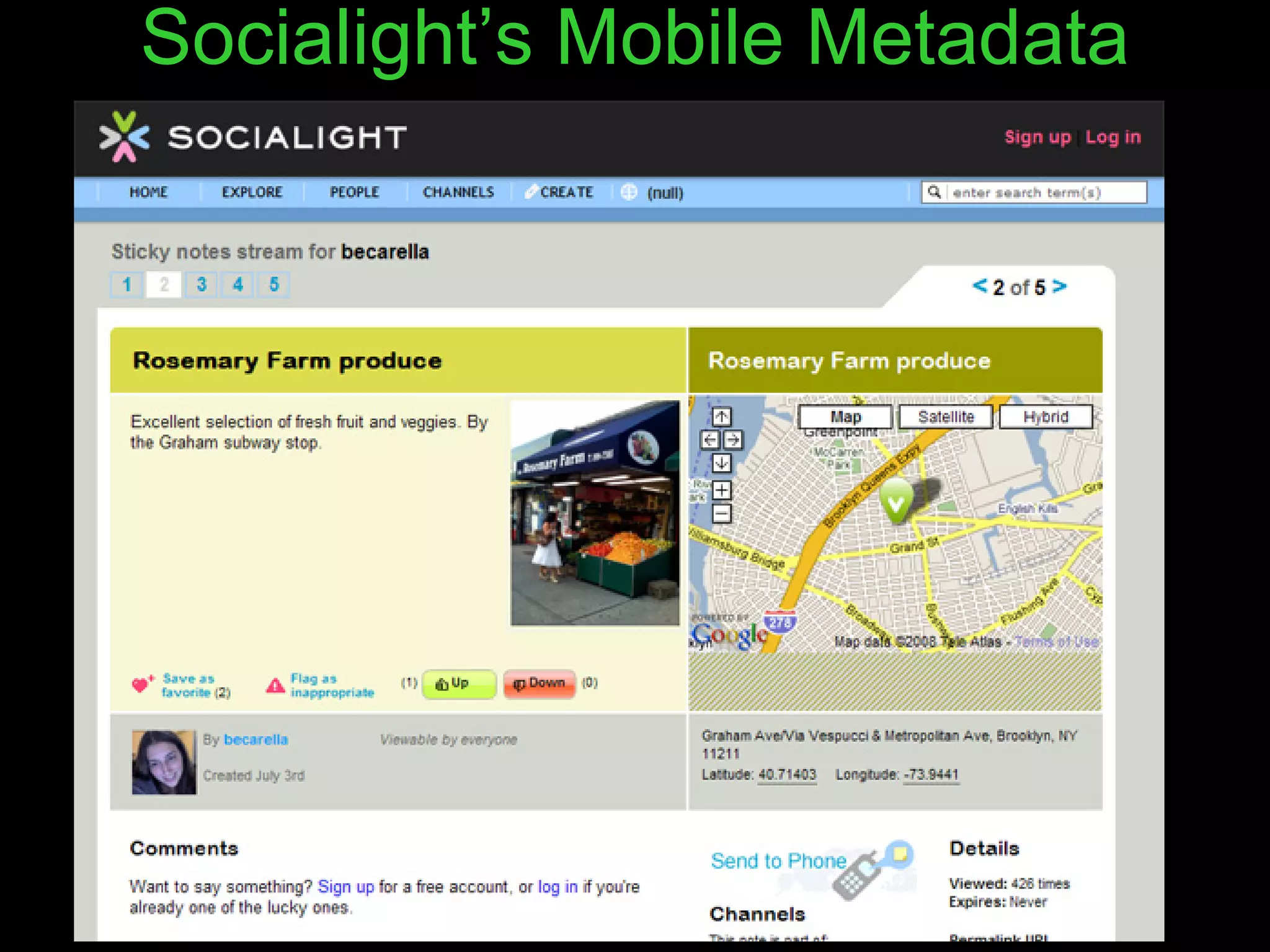 Socialight’s Mobile Metadata 