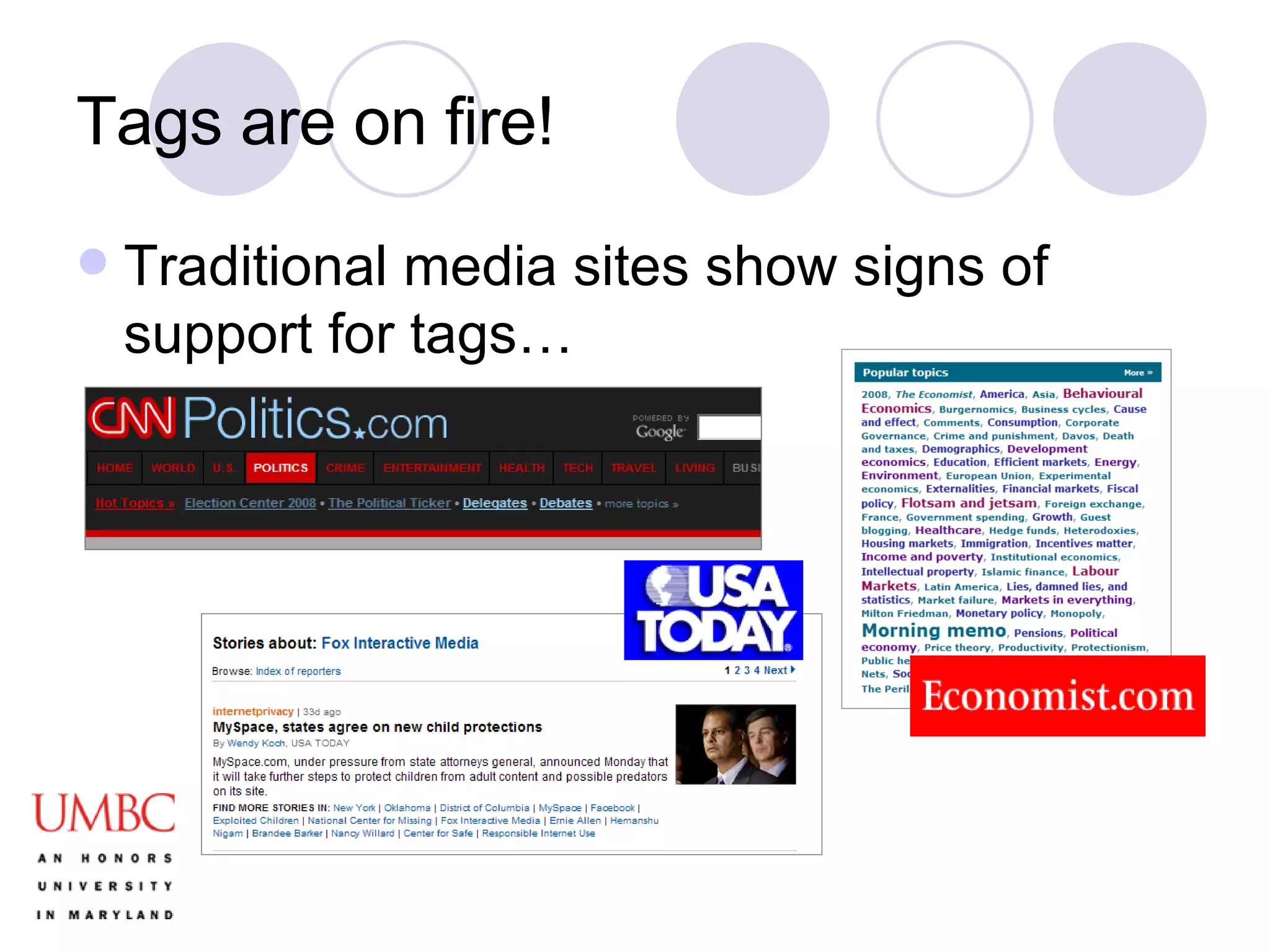 Tags are on fire! Traditional media sites show signs of support for tags… 