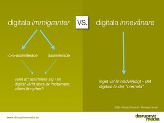digitala immigranter                      VS.   digitala innevånare



icke-assimilerade        assimilerade




     vale...