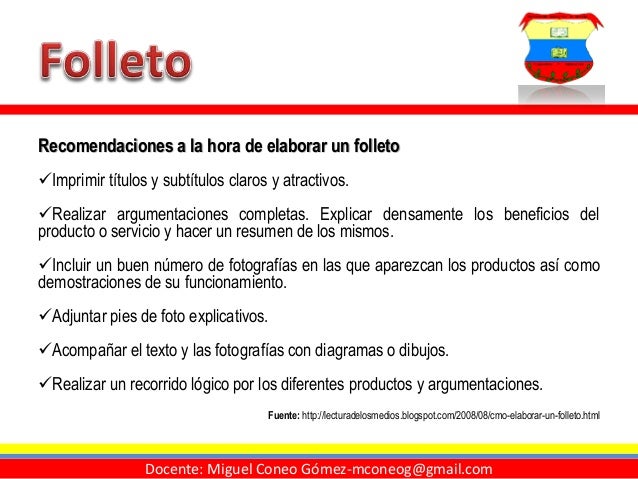 Elaboración de un Folleto
