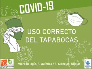 Microbiología, F. Química / F. Ciencias, Udelar
USO CORRECTO
DEL TAPABOCAS
 