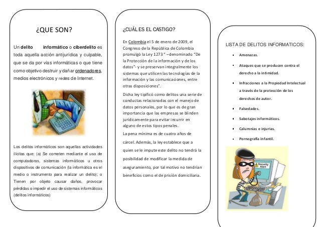 Resultado de imagen para plegables sobre los delitos informaticos
