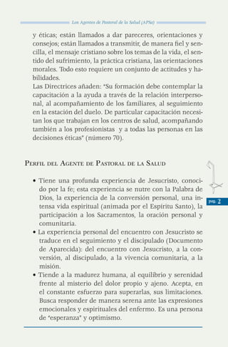 Folleto Los Agentes de Pastoral de la Salud | PDF