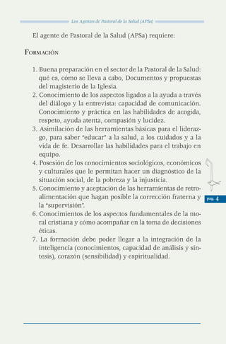 Folleto Los Agentes de Pastoral de la Salud | PDF