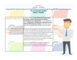 Seminario taller teorico practico pgd y trd | PPT
