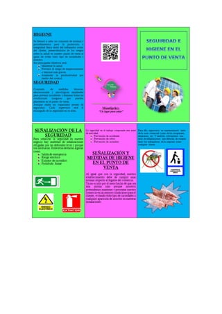 Folleto sobre la seguridad e higiene en el punto de venta